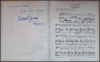 Strauss, Richard. (1864–1949) Salome - SIGNED PRESENTATION SCORE