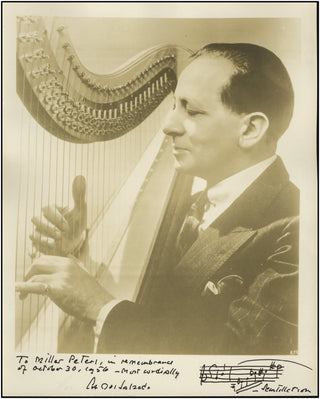 Salzedo, Carlos. (1885-1961) Signed Photograph with Autograph Musical Quotation