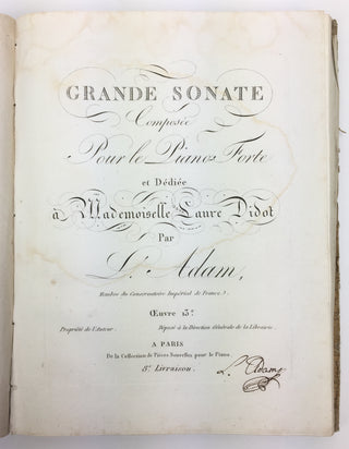 Dussek, Jan Ladislav. (1760–1812) & Adam, Louis. (1758–1848) & Cramer, Johann Baptist. (1771–1858) & Lemoyne, Jean-Baptiste. (1751–1796) Bound Volume of 18th-Century Sonata Sets by Dussek, Adam, Cramer & Le Moyne