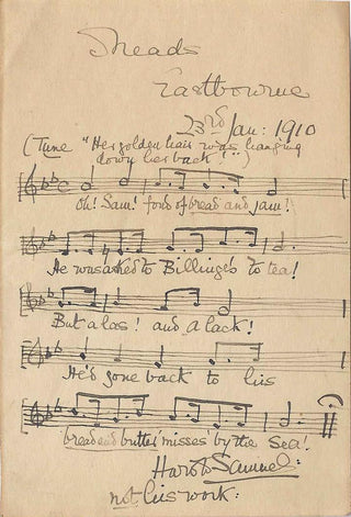 [Pianist] Samuel, Harold.  (1879-1937) Autograph Musical Quotation