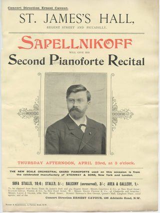 Sapellnikoff, Wassily. (1867–1941) Rare Concert Program