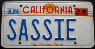 Vaughan, Sarah. (1924–1990) Her "Sassie" License Plate