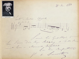 Sarasate, Pablo de. (1844–1908) "Malagueña" - Autograph Musical Quotation Signed