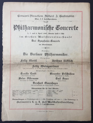 Sarasate, Pablo de. (1844–1908) Original 1897 Concert Program including Carmen Fantasy