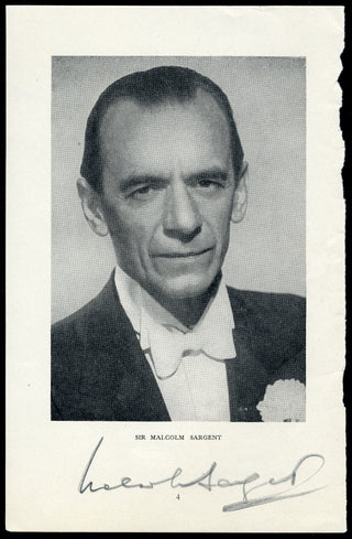 Sargent, Malcolm. (1895-1967) Signed Program Photograph