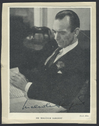 Sargent, Malcolm. (1895–1967) Signed Halftone Photograph with Concert Program