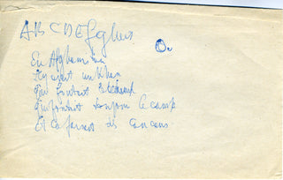 Sartre, Jean-Paul. (1905–1980) Autograph Dialogue and Two Autograph Poems