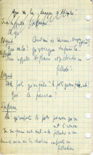 Sartre, Jean-Paul. (1905–1980) Autograph Dialogue and Two Autograph Poems