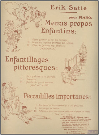 Satie, Erik. (1866-1925) Collection of Rare First and Early Editions.