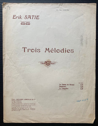 Satie, Erik. (1866-1925) "Le Chapelier" from Trois Melodies.