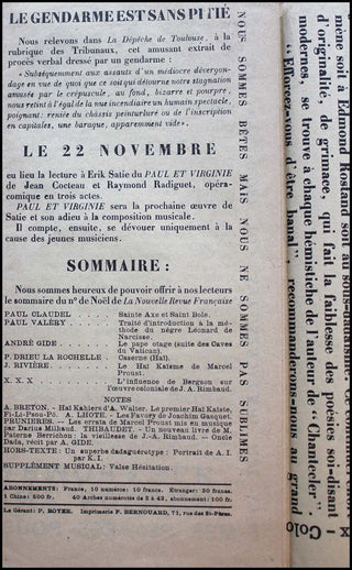 [Satie, Erik. (1866–1925)] [Cocteau, Jean. (1889–1963)] Le Coq - Issue 4