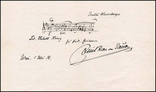 Sauer, Emil von. (1862-1942) Autograph Musical Quotation