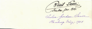 Sauer, Emil von. (1862-1942) Autograph Signature