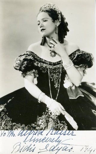 Sayao, Bidu. (1902-1999) Signed Photograph as Violetta