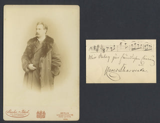 Scharwenka, Xaver. (1850–1924) [Liszt, Franz. (1811–1886)] Mephisto Waltz - Autograph Musical Quotation and Cabinet Photograph