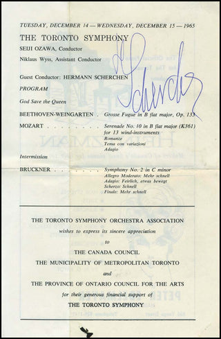 Scherchen, Hermann. (1891-1966) Signed Program