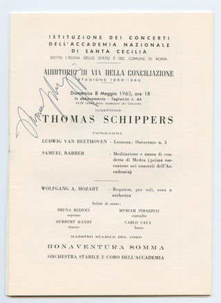 Schippers, Thomas. (1930–1977) Signed Program