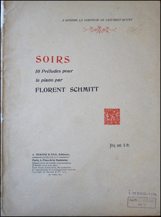 Schmitt, Florent. (1870–1858) Soirs. 10 préludes pour le piano