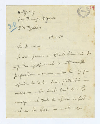 Schmitt, Florent. (1870–1858) Autograph Letter