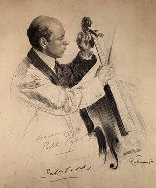 Casals, Pablo. (1876-1973)  [Schmutzer, Ferdinand. (1870-1928)] Large Original Etching - SIGNED