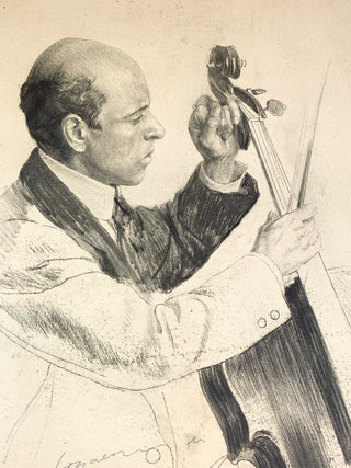 Casals, Pablo. (1876-1973)  [Schmutzer, Ferdinand. (1870-1928)] Large Original Etching - SIGNED