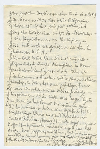 Schnabel, Artur. (1882–1951) & Schnabel, Therese, née Behr. (1876–1959) Collection of Autograph Letters to Hans-Erich Riebensahm