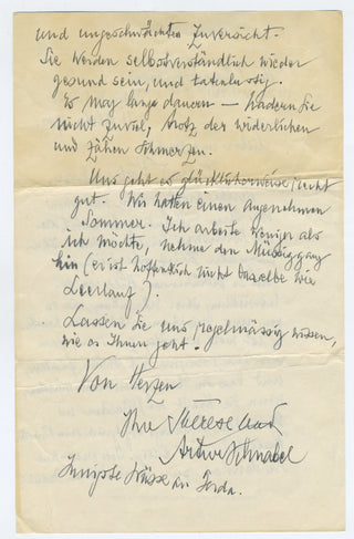 Schnabel, Artur. (1882–1951) & Schnabel, Therese, née Behr. (1876–1959) Collection of Autograph Letters to Hans-Erich Riebensahm