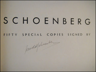 Schoenberg, Arnold. (1874-1951) "Arnold Schoenberg," SIGNED