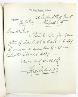 [Schubert, Franz. (1797–1828)] Important Archive of Letters regarding the 1928 Schubert Centennial