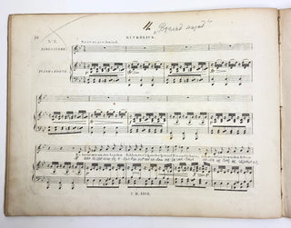 Schubert, Franz. (1797–1828) Winterreise. Von Wilhelm Müller. In Musik gesetzt für eine Singstimme mit Begleitung des Pianoforte von Franz Schubert. 89stes Werk. Ite [Erste] Abtheilung. [Plates] No. 5101–5113 [sic; should be 5112]. Eigenthum des Verlegers