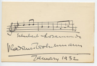 [Schubert, Franz. (1797–1828)] Golschmann, Vladimir. (1893–1972) Autograph Musical Quotation Signed