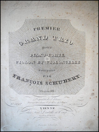 Schubert, Franz. (1797–1828) Premier grand trio pour piano-forte, violon et violoncelle, oeuvre 99