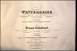 Schubert, Franz. (1797–1828) Winterreise...89stes Werk. Ite Abtheilung