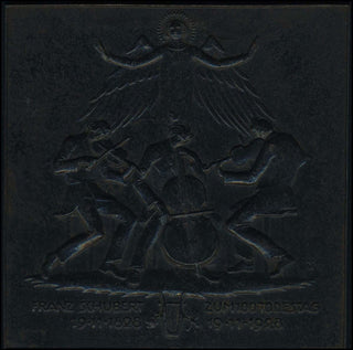 Schubert, Franz. (1797–1828) Unusual Metal Plaque