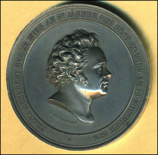 Schubert, Franz. (1797–1828) 1872 Portrait Medal