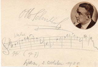 Schulhof, Otto. (1889–1958) Autograph Musical Quotation