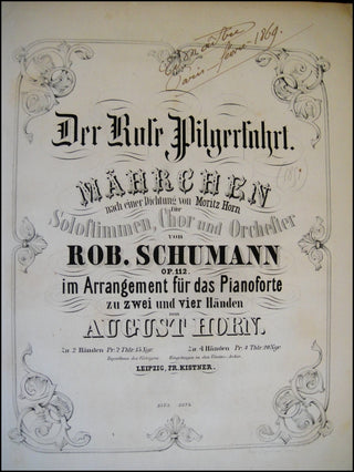 Schumann, Robert. (1810–1856); Fantin-Latour, Henry. (1836–1904); Bazille, Frederic. (1841–1870); Maitre, Edmond. (1840–1898) Two First Editions bound with a Hand-signed Lithograph by Latour and with Highly Interesting Provenance