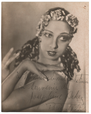 Baker, Josephine. (1906–1975) Signed Photograph