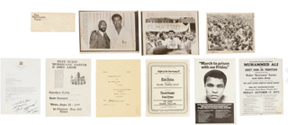 [Carter, Rubin "Hurricane" (1937 - 2014)] Ali, Muhammad. (1942–2016) & Dylan, Bob. (1941 - ) & Wonder, Stevie. (1950 - ) 1975 Archive of Ephemera, Photographs and a Signed Letter