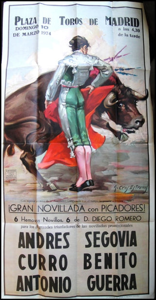 Segovia, Andrés. (1893–1987) Bullfight Poster featuring Segovia!