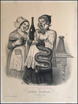 [Serpent] Humorous French Lithograph