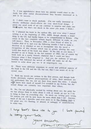 [SEX] Salter, James. (1925–2015) & Updike, John. (1932–2009) & Shields, Carol. (1935–2003) & Hollinghurst, Alan. (b. 1954) Writing about Sex - Five Letters from Contemporary Novelists