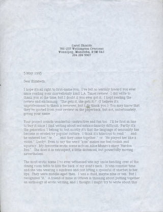 [SEX] Salter, James. (1925–2015) & Updike, John. (1932–2009) & Shields, Carol. (1935–2003) & Hollinghurst, Alan. (b. 1954) Writing about Sex - Five Letters from Contemporary Novelists