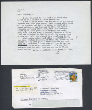 [SEX] Salter, James. (1925–2015) & Updike, John. (1932–2009) & Shields, Carol. (1935–2003) & Hollinghurst, Alan. (b. 1954) Writing about Sex - Five Letters from Contemporary Novelists