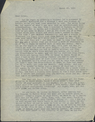 Shaw, Artie. (1910–2004) Collection of Typed Letters Signed