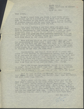 Shaw, Artie. (1910–2004) Collection of Typed Letters Signed