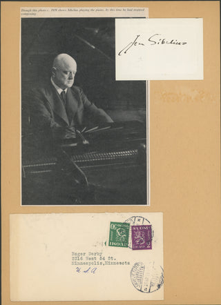 Sibelius, Jean. (1865-1957) Signed Card with Photograph