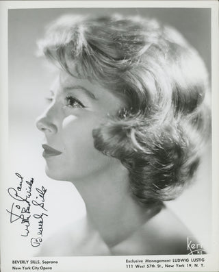 Sills, Beverly. (1929–2007) Signed Photograph