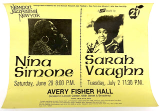 Simone, Nina. (1933–2003) & Vaughan, Sarah. (1924–1990) 1974 Newport Jazz Festival NY Poster