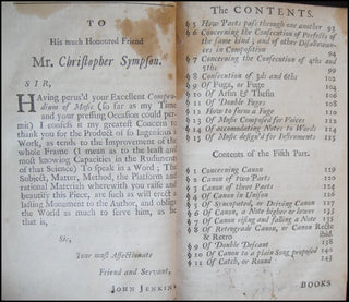 Simpson, Christopher. (1605 - 1669) A Compendium: Or Introduction to Practical Musick In Five Parts. Teaching, by a New, and Easie Method, 1. The Rudiments of Song. 2. The Principles of Composition. 3. The Use of Discords. 4. The Form of Figurate Descant.